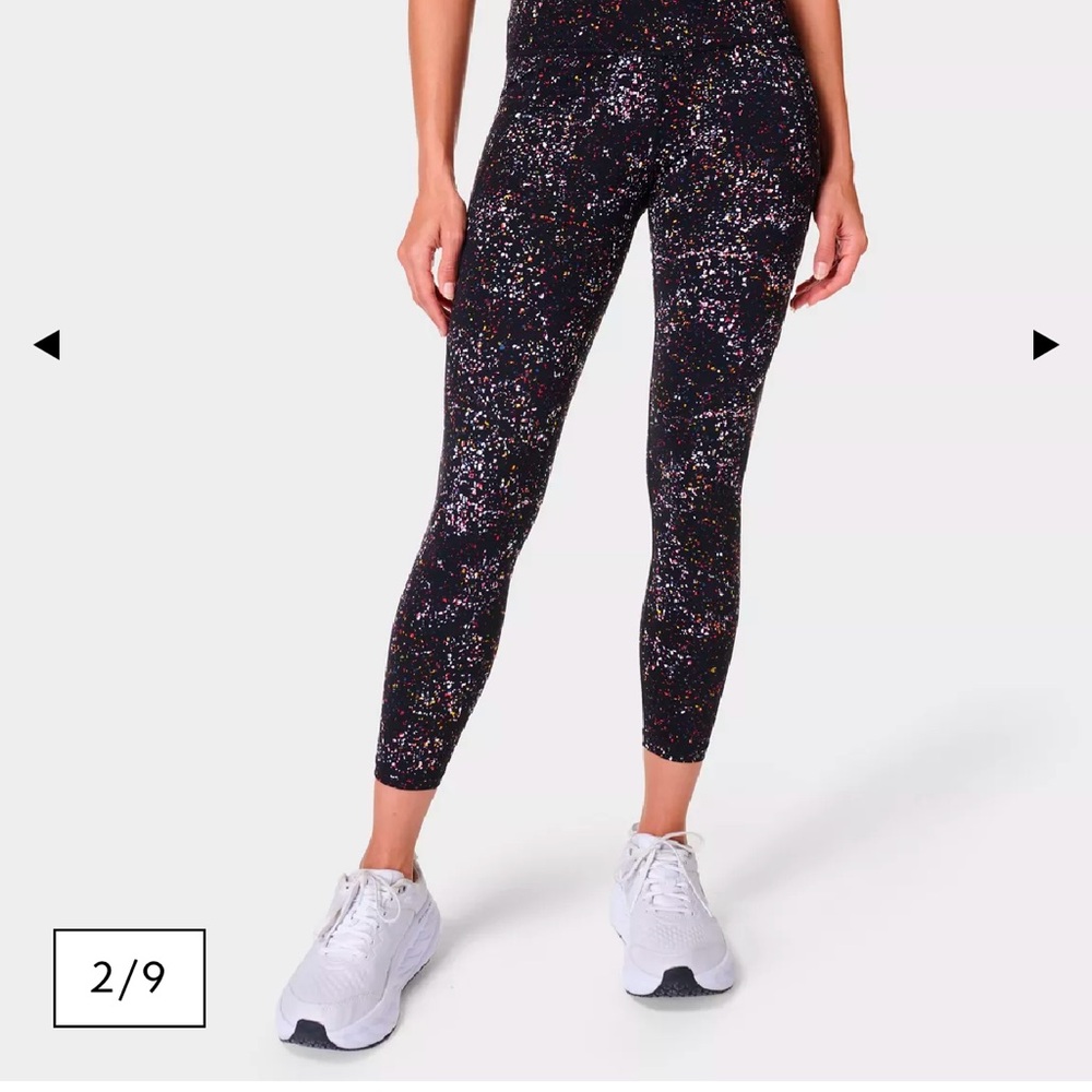 Sweaty Betty Black Multicolor Speckled Leggings